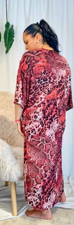 VESTIDO KAFTAN ROSA COM CORDÃO À FRENTE TROPICAL BRASIL - TAM U - Image 2