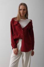ELLA BY TAM <BR><BR>CAMISA BURGUNDY