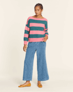 PEPALOVES <BR><BR>CAMISOLA JERSEY RISCAS - ROSA E VERDE AZULADO - Image 5