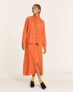 PEPALOVES <BR><BR>CAMISA LARANJA COM BOTÕES CORAÇÃO