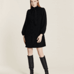 PEPALOVES <BR><BR>VESTIDO BOMBAZINE BOTÕES CORAÇÃO - PRETO