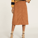 PEPALOVES <BR><BR>SAIA BOMBAZINA BOTÕES CORAÇÕES- CARAMELO