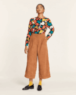 PEPALOVES <BR><BR> CALÇA CULOTE COM PINÇAS - CARAMELO