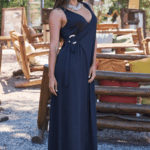 VESTIDO TRAÇADO COM CINTO PRETO TROPICAL BRASIL - TAM U