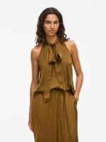 VILA <BR><BR> VIFADIA DETAIL TOP - TAPENADE - Image 2