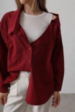 ELLA BY TAM <BR><BR>CAMISA BURGUNDY - Image 3