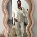 BIGZONE <BR><BR> CAMISA VELUDO - OFF WHITE / TERRACOTA