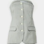 VILA <BR><BR> VIKAMI STRAPLESS VEST - Regular Fit / GREEN GREY