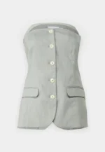 VILA <BR><BR> VIKAMI STRAPLESS VEST - Regular Fit / GREEN GREY