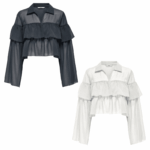 ONLY <BR><BR> BLUSA ONLSUZZY TIE TOP - WHITE / PHANTOM (black)
