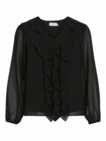 VILA <BR><BR>VIANE FRILL TOP - ROSE / GREEN / BLACK / WHITE - Image 16