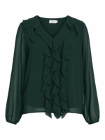 VILA <BR><BR>VIANE FRILL TOP - ROSE / GREEN / BLACK / WHITE - Image 12