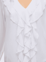 VILA <BR><BR>VIANE FRILL TOP - ROSE / GREEN / BLACK / WHITE - Image 6