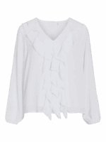 VILA <BR><BR>VIANE FRILL TOP - ROSE / GREEN / BLACK / WHITE - Image 5