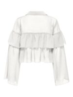 ONLY <BR><BR> BLUSA ONLSUZZY TIE TOP - WHITE / PHANTOM (black) - Image 3