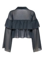 ONLY <BR><BR> BLUSA ONLSUZZY TIE TOP - WHITE / PHANTOM (black) - Image 2