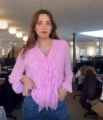 VILA <BR><BR>VIANE FRILL TOP - ROSE / GREEN / BLACK / WHITE