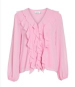 VILA <BR><BR>VIANE FRILL TOP - ROSE / GREEN / BLACK / WHITE - Image 2
