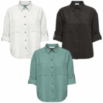 JDY <BR><BR> CAMISA VIGGA - Regular Fit - GREEN / CHOCOLATE / WHITE
