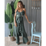 CONJUNTO CALÇA E TÚNICA DE FOLHOS VERDE MARIA CATITA - TAM U