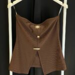 ELLA BY TAM<BR><BR>BLUSA CAI-CAI DRAPEADA MARROM