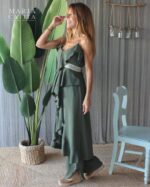 CONJUNTO CALÇA E TÚNICA DE FOLHOS VERDE MARIA CATITA - TAM U - Image 2
