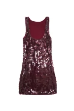 BALMOHK <BR><BR> MINI DRESS SEQUINS BURGUNDY - Image 5