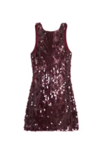 BALMOHK <BR><BR> MINI DRESS SEQUINS BURGUNDY - Image 4