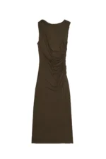 BALMOHK <BR><BR> MIDI DRESS BLACK / TURKISH COFFEE - Image 8