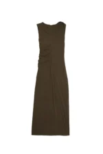 BALMOHK <BR><BR> MIDI DRESS BLACK / TURKISH COFFEE - Image 9