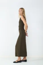 BALMOHK <BR><BR> MIDI DRESS BLACK / TURKISH COFFEE - Image 7