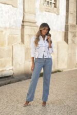 BLUSAO SARJA BRANCO COM DETALHES AZUIS BIGZONE - Image 3