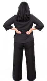 CALÇA DIREITA CÓS ALTO - ROSA / PRETO CAFOFO - Image 2