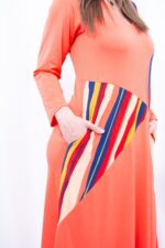 VESTIDO CORAL COM RISCAS COLORIDAS TROPICAL BRASIL - TAM U - Image 3