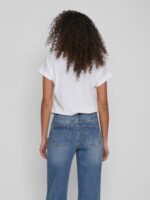 VILA <BR><BR> T-SHIRT VIDREAMERS V-NECK - Regular Fit / WHITE - Image 4