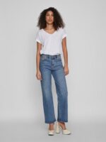 VILA <BR><BR> T-SHIRT VIDREAMERS V-NECK - Regular Fit / WHITE - Image 5