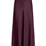 VILA <BR><BR> VIELLETTE HW MIDI SKIRT - VERMELHO Barbados Cherry / AZUL MARINHO Blue Navy / AMEIXA Purple