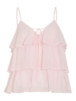 VILA <BR><BR> VIHARLEY RUFFLE TOP - Regular Fit - Purple Ballerina