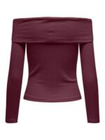 JDY <BR><BR> FRANSISKA OFFSHOULDER TOP - PURPLE/BLACK - Image 2