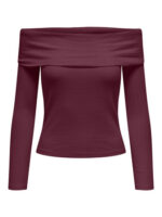 JDY <BR><BR> FRANSISKA OFFSHOULDER TOP - PURPLE/BLACK