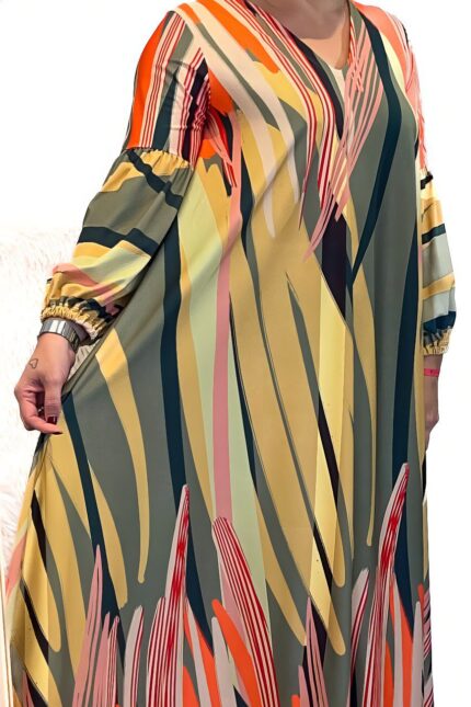 VESTIDO MULTICOR MANGA BALÃO TROPICAL BRASIL