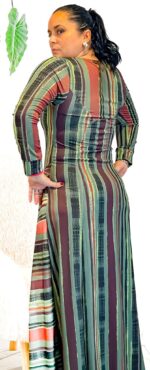 VESTIDO VERDE E CASTANHO C/ BOLSOS TROPICAL BRASIL - TAM U - Image 3
