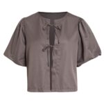 VILA <BR><BR> BLUSA VISELVA TIE DETAIL - GREY