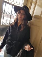 CAMISA PRETA C/ CINTO LARGO ELLA BY TAM