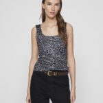 VILA <BR><BR>VIKENZA AOP U-NECK TANK TOP  - ANIMAL PRINT
