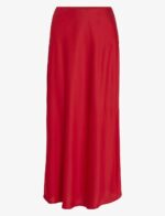 VILA <BR><BR> VIELLETTE HW MIDI SKIRT - VERMELHO Barbados Cherry / AZUL MARINHO Blue Navy / AMEIXA Purple - Image 4