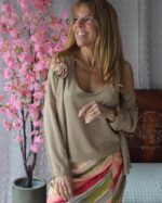 CONJUNTO DOURADO BLUSA E CASACO DE MALHA MARIA CATITA - TAM U - Image 2