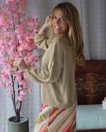 CONJUNTO DOURADO BLUSA E CASACO DE MALHA MARIA CATITA - TAM U - Image 3