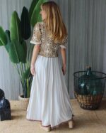 CONJUNTO VESTIDO E CASACO BEGE MARIA CATITA - TAM U - Image 2