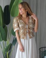 CONJUNTO VESTIDO E CASACO BEGE MARIA CATITA - TAM U - Image 3
